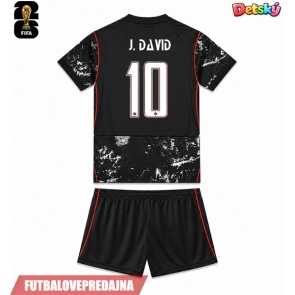 Lacne Dětský Futbalové dres Kanada Jonathan David #10 MS 2026 Krátky Rukáv - Preč (+ trenírky)